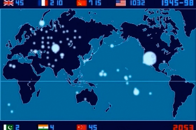 A Time-Lapse Map of Every Nuclear Explosion Since 1945 (Minus North Korea’s)